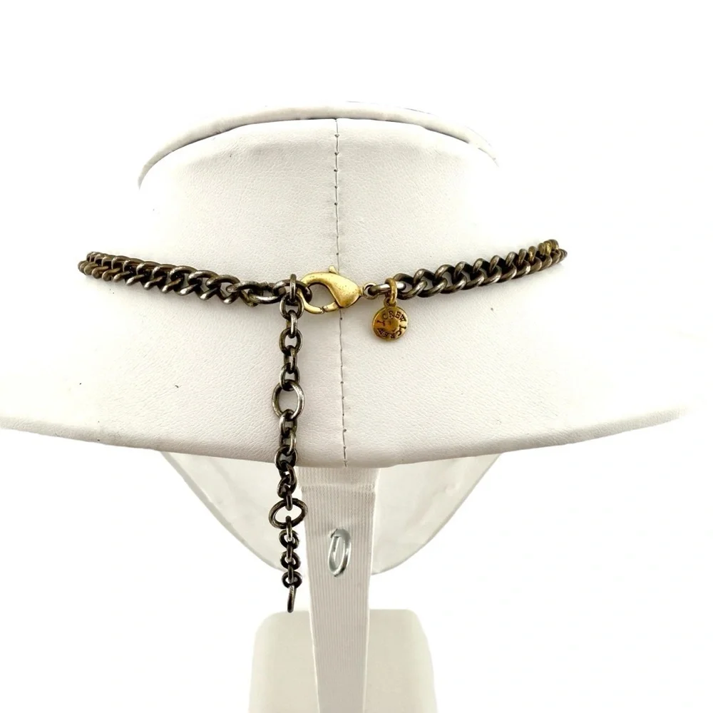 J. Crew White and Gold Floral Necklace